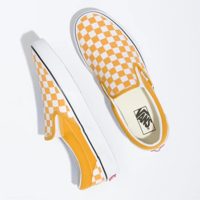 Vans Slip-On Checkerboard Skate Shoe - Golden Yellow