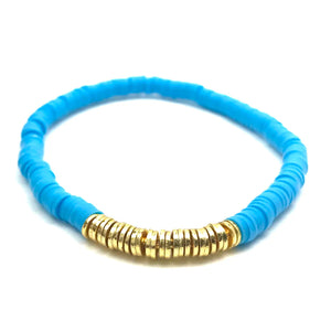 
            
                Load image into Gallery viewer, Heishi Gold Bead Stretch Bracelet
            
        