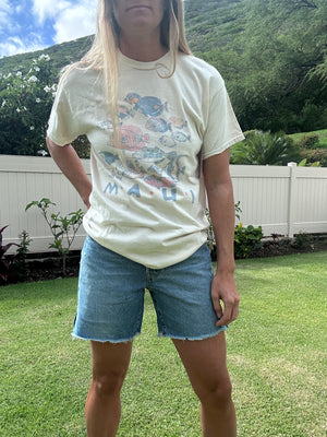 
            
                Load image into Gallery viewer, Fish of Maui thrifted tee
            
        