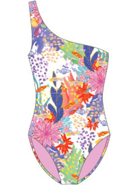 SEAFOLLY Under the Sea One shoulder one piece swimsuit