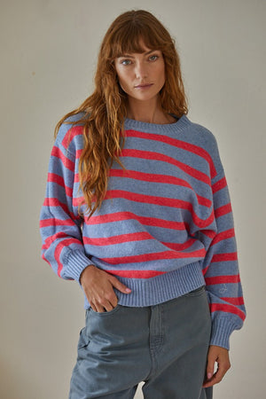 
            
                Load image into Gallery viewer, Davis Striped Sweater-Denim
            
        