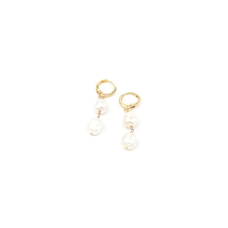 MAY MARTIN Double Pearl Hoops