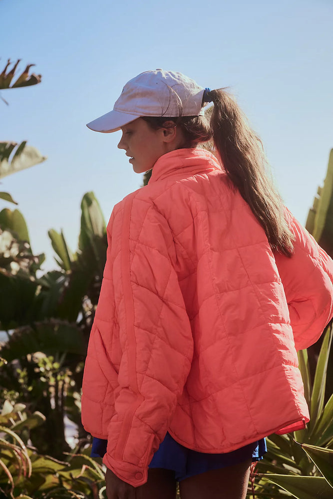 FREE PEOPLE Pippa packable puffer jacket-Neon Coral