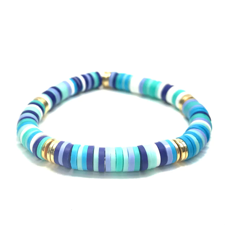 Mini Stripe Heishi Stretch Bracelet