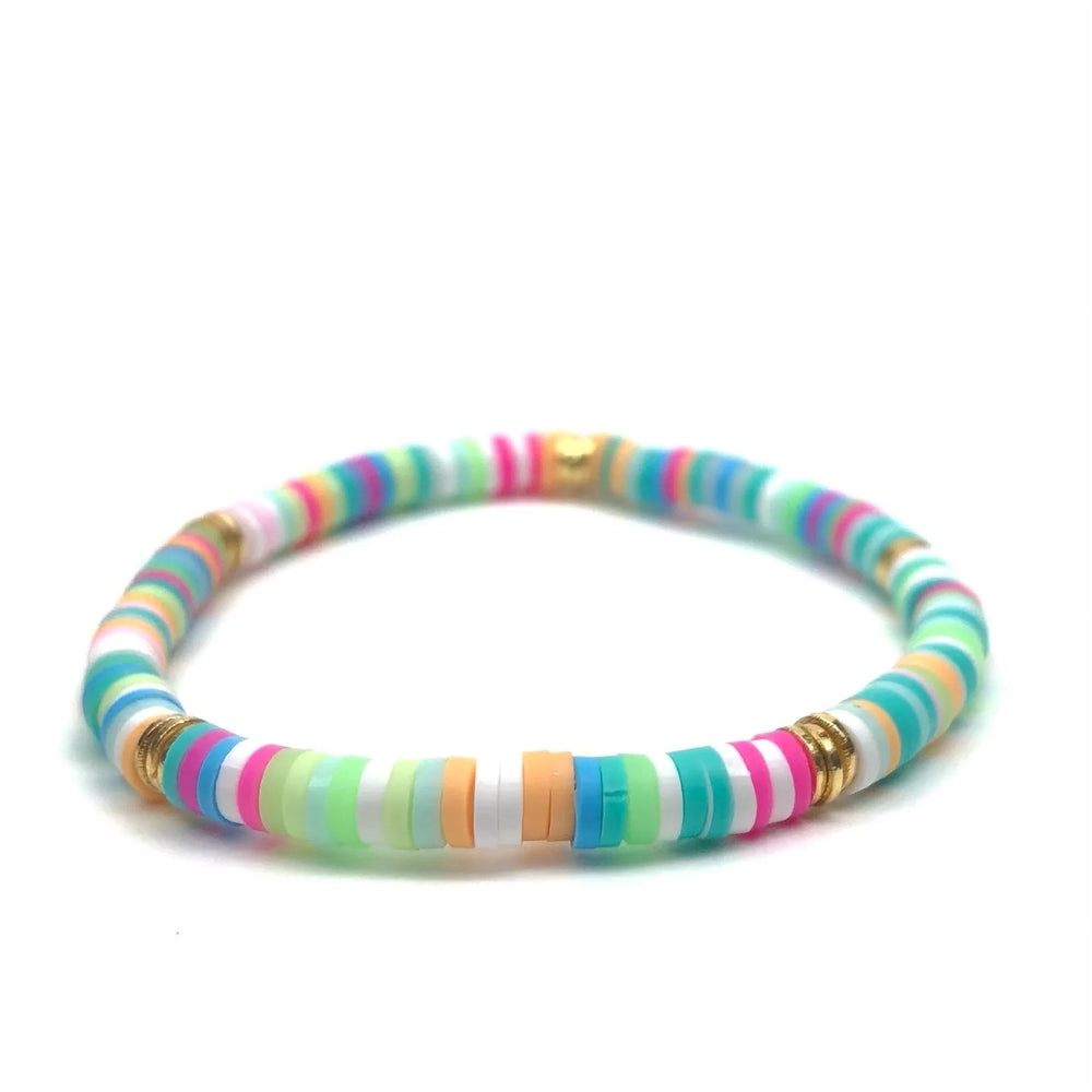Mini Stripe Heishi Stretch Bracelet