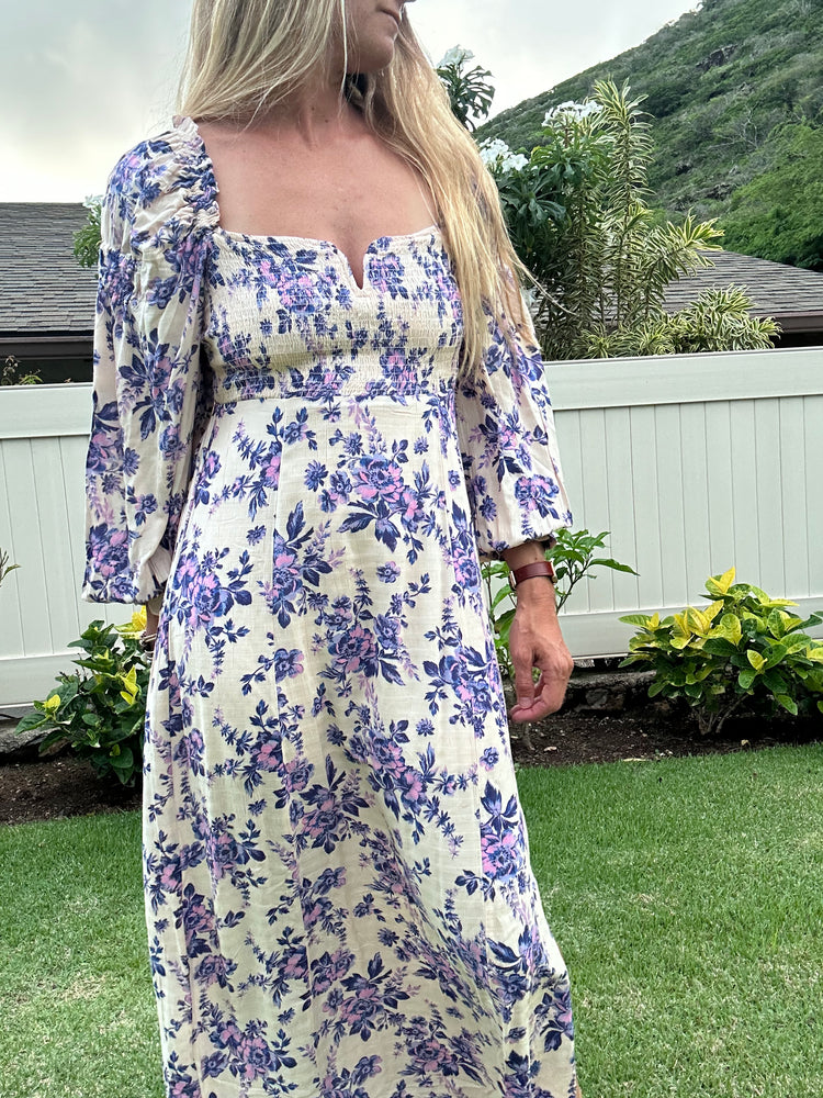 
            
                Load image into Gallery viewer, FREE PEOPLE Jaymes Midi Dress-Iris combo
            
        