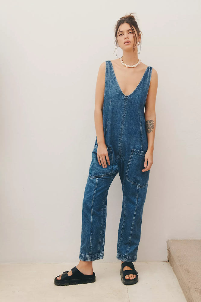 FREE PEOPLE High Roller Jumpsuit-Sapphire Blue