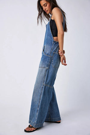 FREE PEOPLE Fields of Flowers Wide Leg Overalls