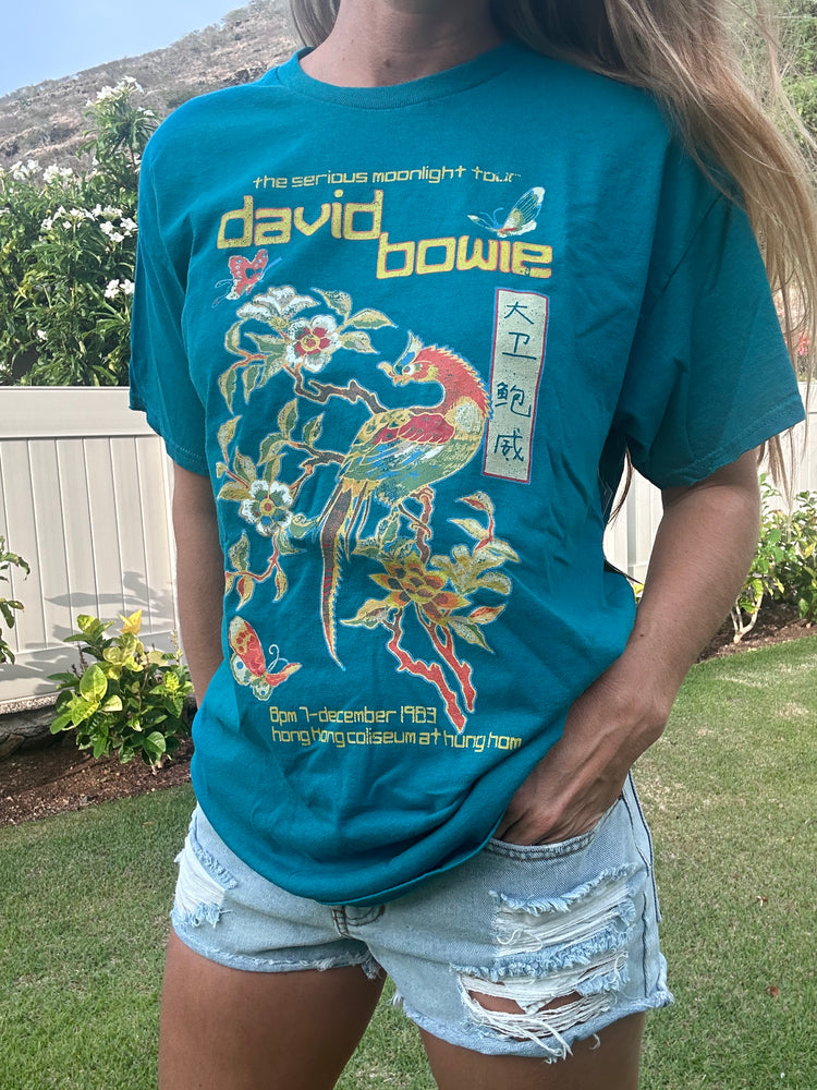 
            
                Load image into Gallery viewer, David Bowie Hong Kong Gala thrifted tee
            
        