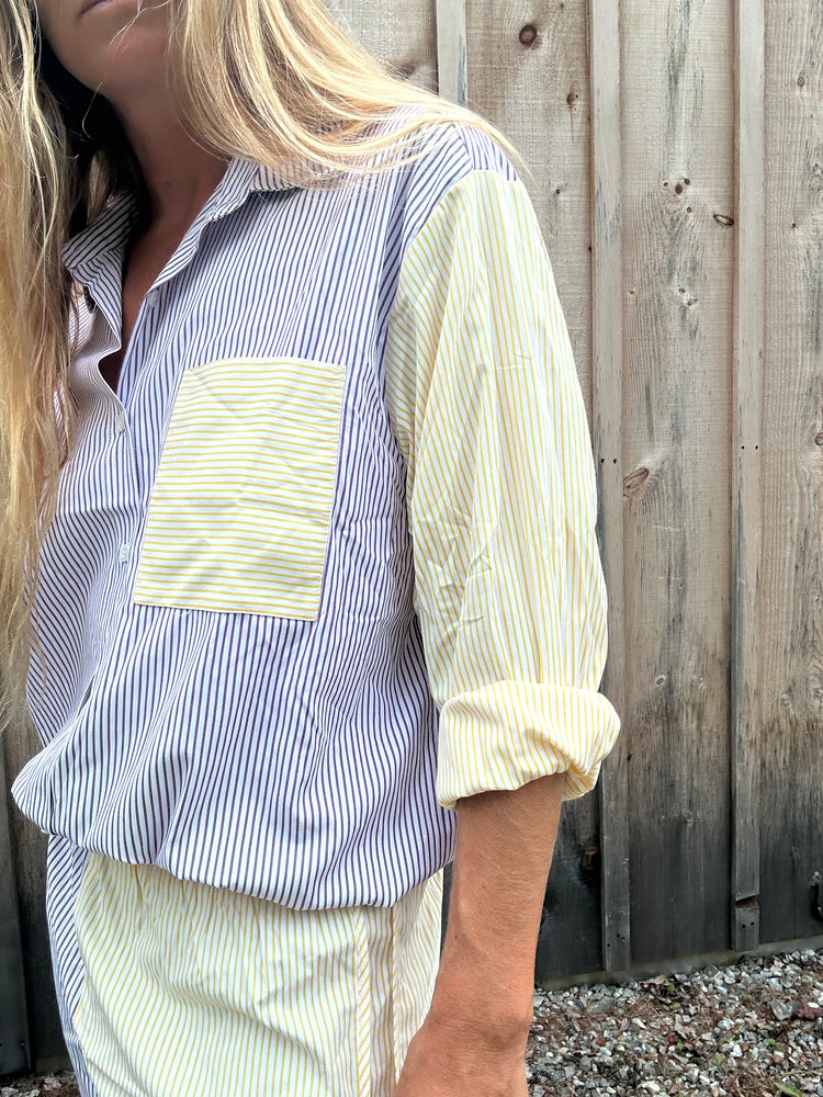 Pipelines striped button up shirt