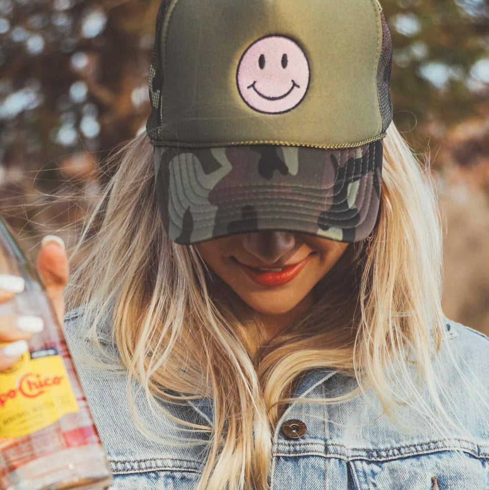 Smiley Camo trucker hat