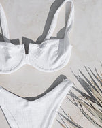 LSPACE Pointelle Rib Camacho bikini bottom-White