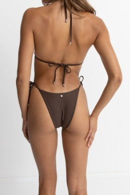 RHYTHM Classic tie side hi cut bikini bottom-chocolate