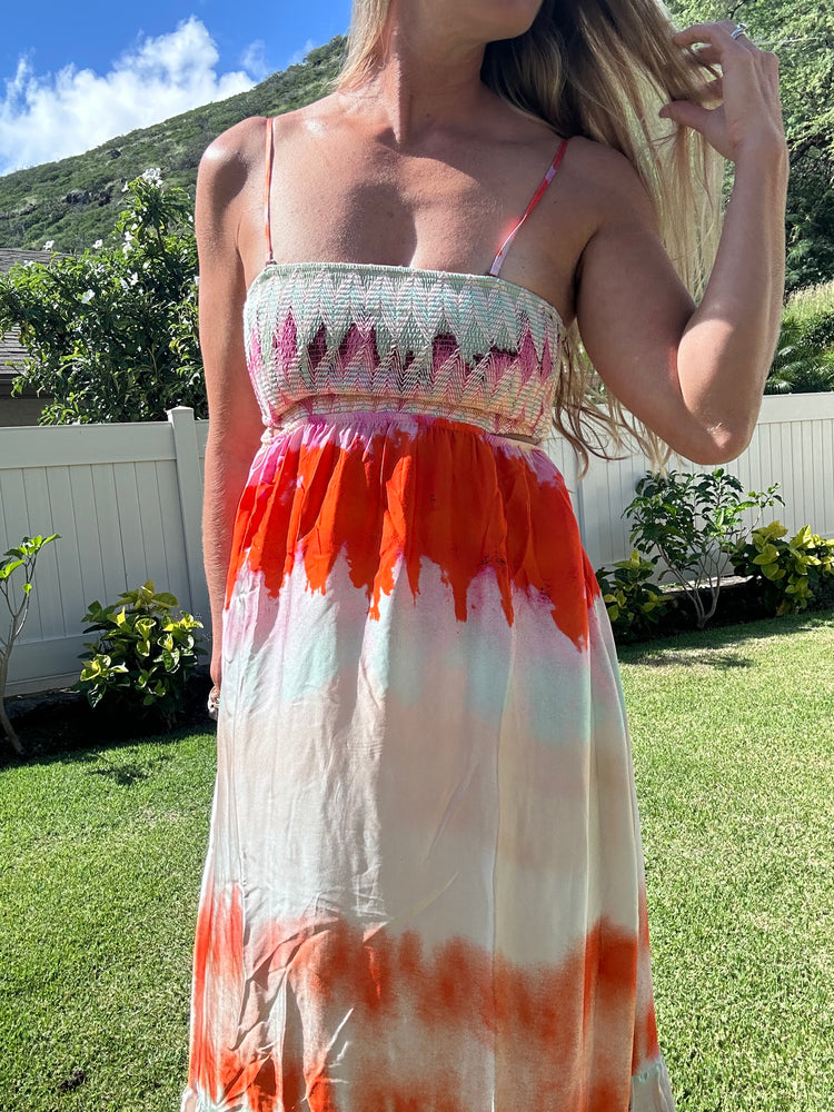 
            
                Load image into Gallery viewer, MAAJI Rainbow Dye Natasha strapless maxi dress
            
        