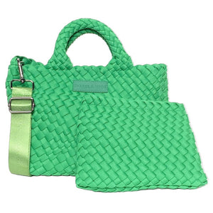 PARKER & HYDE Kelly Green Woven Mini Tote