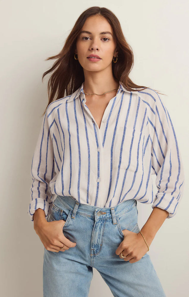 
            
                Load image into Gallery viewer, ZSUPPLY The Perfect Linen stripe top
            
        