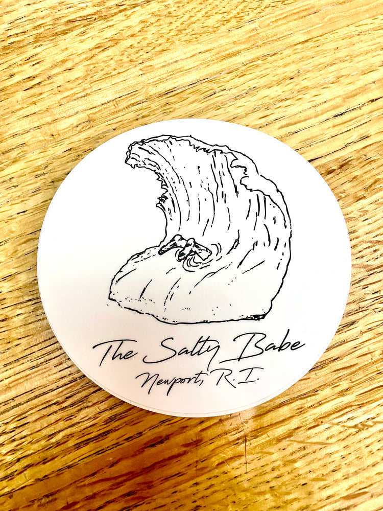 The Salty Babe large round wave sticker