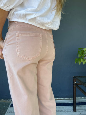
            
                Load image into Gallery viewer, Rosie High Rise mom jean- pink
            
        