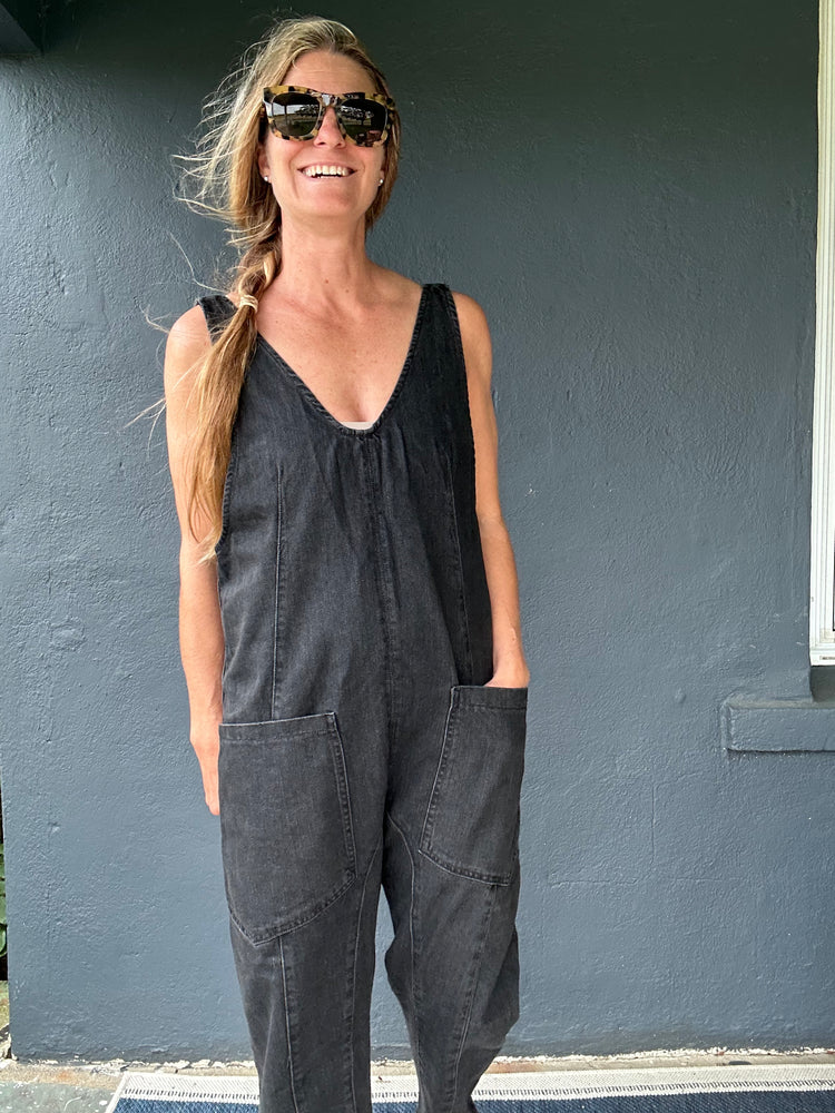 
            
                Load image into Gallery viewer, FREE PEOPLE High Roller jumpsuit-Mineral Black
            
        