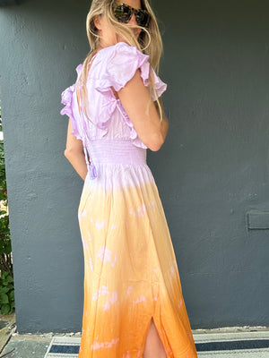 
            
                Load image into Gallery viewer, TIARE HAWAII Dahlia Maxi Dress-Violet Rust Ombre
            
        