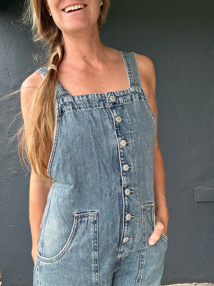 FREE PEOPLE Fields of Flowers Wide Leg Overalls