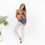 ALOHA COLLECTION Mid pouch-Mermaid Gold/Navy