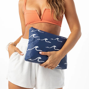 
            
                Load image into Gallery viewer, ALOHA COLLECTION Mid pouch-Seaside Navy
            
        
