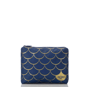 
            
                Load image into Gallery viewer, ALOHA COLLECTION Small Mermaid pouch-Gold/Navy
            
        