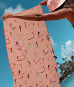 TAG ALOHA Beach Towel- Queens of Waikiki pink