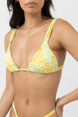 RHYTHM Magnolia Floral Soft Strap Slide Tri bikini top