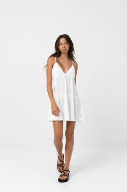 
            
                Load image into Gallery viewer, RHYTHM Classic Tiered mini dress-white
            
        