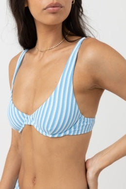 
            
                Load image into Gallery viewer, RHYTHM Sunbather Stripe Underwire bikini top-Ocean
            
        