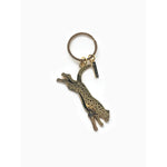 Leopard brass keychain