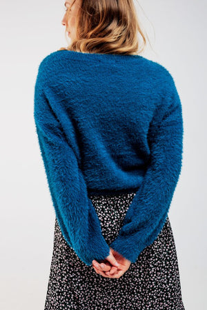 Fluffy Blues sweater