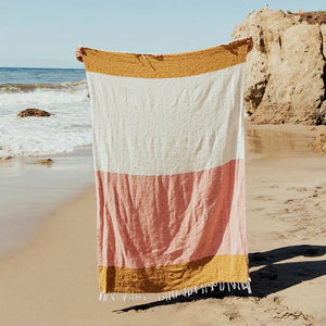 Sunrise sustainable throw beach blanket