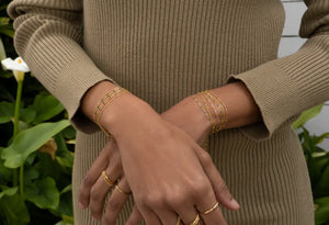 Enamel & Gold Dainty Bracelet