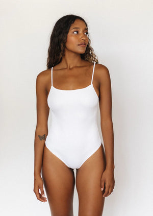 MAI Mod Bodysuit One piece swimsuit-Vanilla Rib