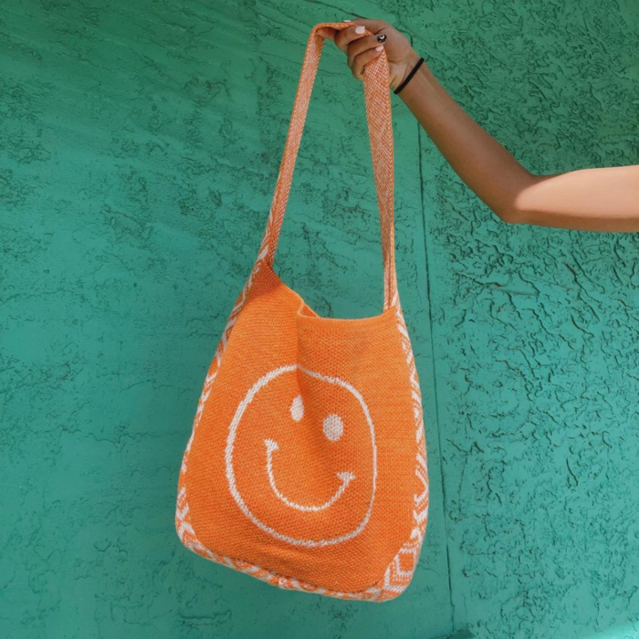 Smiley Knit Bag