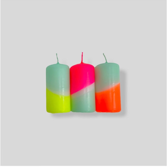 PINK STORIES Neon 3 pack candle