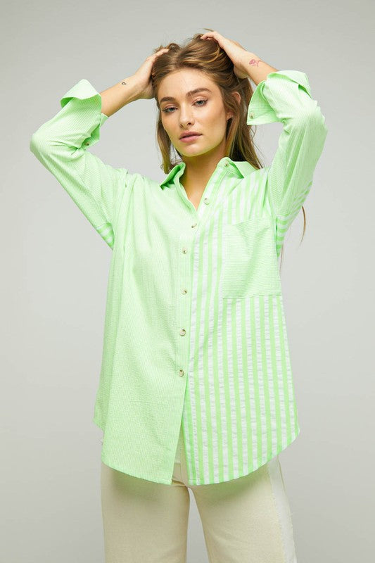 Neon Green Dreams Button Down shirt