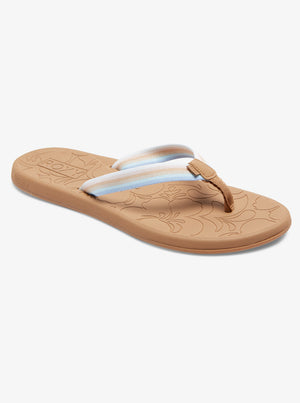 ROXY Colbee Flip-Flop Sandals-Brown/Blue