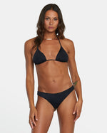 RVCA Solid Halter Triangle bikini top-BLK