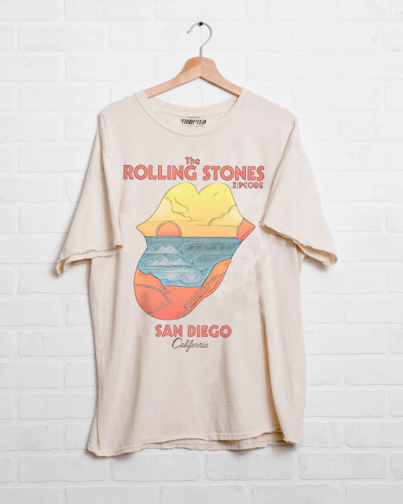 Rolling Stones Zip Code San Diego thrifted tee