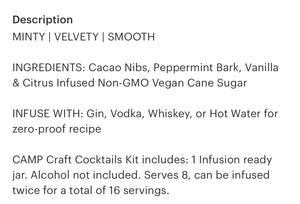Camp Craft Cocktails Peppermint Bark Martini