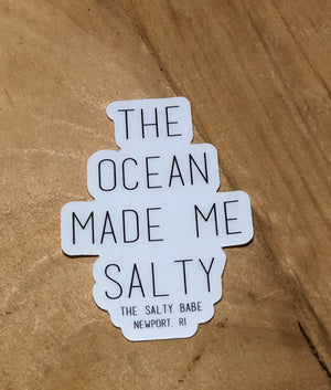 
            
                Load image into Gallery viewer, The Ocean Made Me Salty sticker - The Salty Babe
            
        