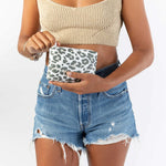 ALOHA COLLECTION Mini Snow Leopard pouch-Ghost