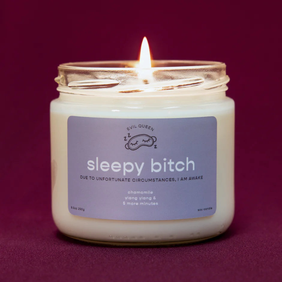 
            
                Load image into Gallery viewer, EVIL QUEEN Sleepy Bitch candle
            
        